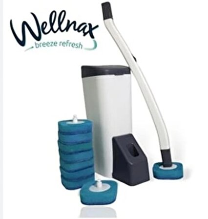 Wellnax breeze refresh Özel Süngerli Tuvalet Temizlik Seti - Kullan At Süngerli Ve Deterjanlı Tuvalet Fırçası