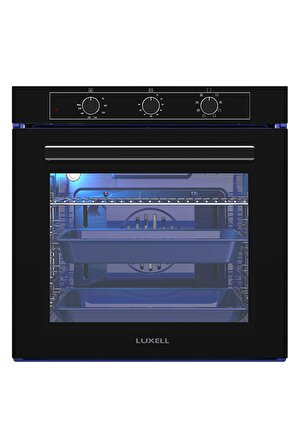 Luxell 88 Litre Süper Kristal Siyah Ankastre Set New Series