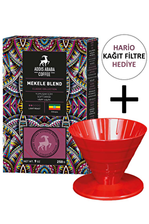 Addis Ababa Coffee Mekele Blend Yumuşak İçim Organik V60 Etiyopya Filtre Kahve 250 gr + V60