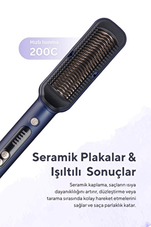 Seramik Saç Düzleştici Fırça HHSB-01