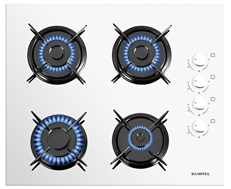KUMTEL Beyaz 2'li Ankastre Cam Set (Ocak-Dokunmatik Davlumbaz)