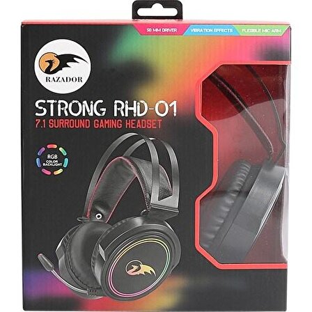 Razador Rhd01 Mikrofonlu Stereo RGB Gürültü Önleyicili Oyuncu Kulak Üstü Kablolu Kulaklık