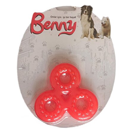 Benny Köpek Oyuncağı Üçlü Halka 9 x 9 cm Kırmızı