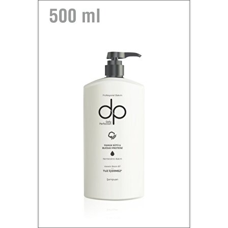 DP Tüm Saçlar İçin Canlandırıcı Tuzsuz Pamuk Sütü ve Buğday Proteinli Şampuan 500 ml