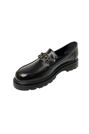 Fancy 113-24 Rugan Deri Loafer Tokalı Kadın Ayakkabı