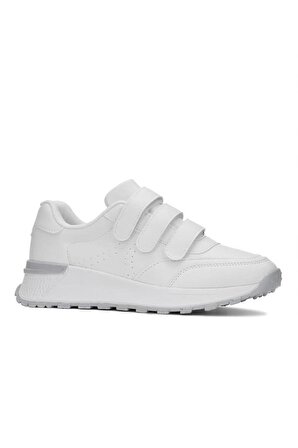 Lambırlent 9934 Trend Fashıon Sneaker Kadın Ayakkabı Beyaz-Açık Gri