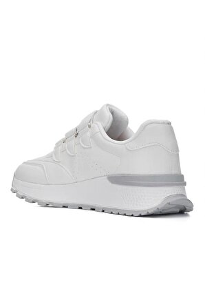 Lambırlent 9934 Trend Fashıon Sneaker Kadın Ayakkabı Beyaz-Açık Gri