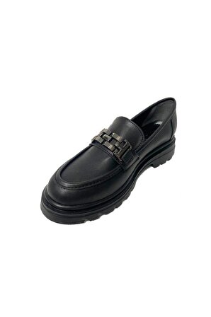 Fancy 111-24  Deri Loafer Tokalı Kadın Ayakkabı