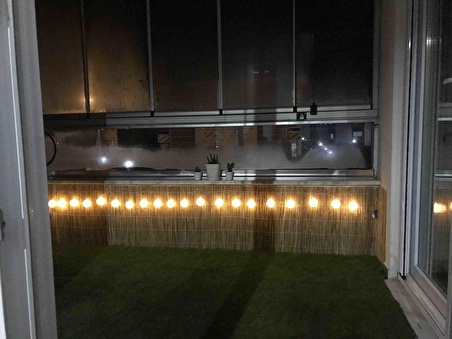 Kamış Hasır Doğal Balkon Çiti Bambu Balkon Çiti Estetik Tasarım Bambu Efektli Balkon Çiti 40x600