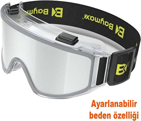 Baymax S550 Buğulanmaz Antifog Koruyucu Şeffaf Gözlük