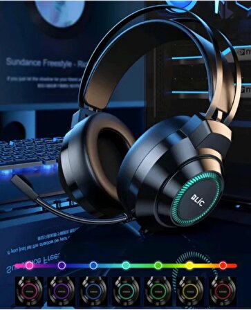 Blic BGH1 Siyah Usb Rainbow Led Aydınlatmalı Gaming Mikrofonlu Kulaklık