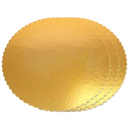 Turta Mendili / Pasta Altlığı Gold -Altın İnce Yuvarlak 28 cm 50 adet 