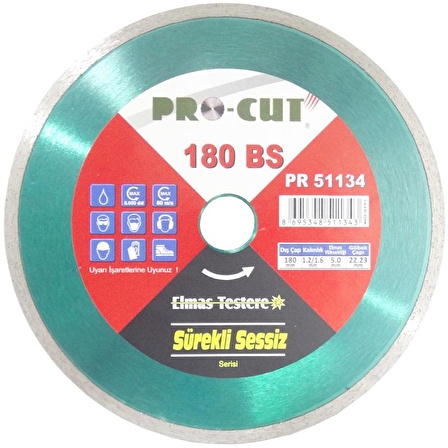 Pro-Cut PR51134 180BS Daire Testere 180mm - Çatı Kremiti, Seramik, Mermer, Cam