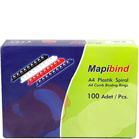 MAPIBIND 14mm PLASTİK SPİRAL KIRMIZI 100 ADET