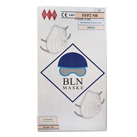 BLN Aktif Form FFP2 NR Ventilli Konik Toz Maskesi (20 adet)
