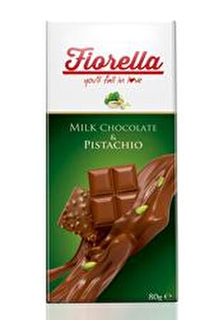 Fiorella Fıstıklı Tablet Çikolata 80 Gr. 10'lu (1 Kutu)