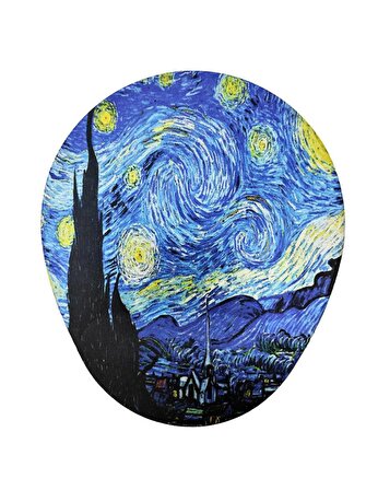 Van Gogh Yıldızlı Gece Bilek Destekli Oval Mousepad