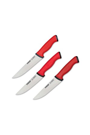 Pirge Duo Profesyonel 35134 Et Bıçağı Seti 3'lü Kırmızı 