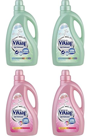 Viking Sıvı Çamaşır Deterjanı Hassas Ciltler Ve Renkliler 4 Adet 2,7 Litre