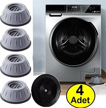  4  ADET Çamaşır Makinesi Titreşim Önleyici Kaydırmaz Vantuzlu Stoper Set Beyaz Eşya Altlığı Ayağı