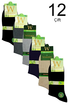 Erkek Karışık Renk 12 Çift Modal Klasik Çorap