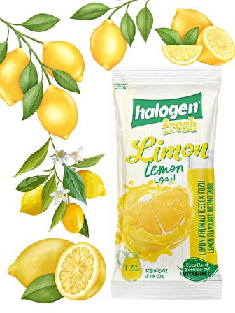 Halogen Limon Aromalı İçecek Tozu 9Gx24 Adet (1.5L)