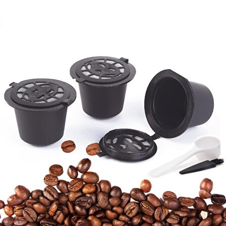 3 Adet Nespresso Kahve Kapsülü (Yıkayıp Tekrar Doldurabilirsiniz.).)