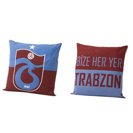 Lisanslı Trabzonspor Logo 40x40 cm Çift Yönlü Kırlent