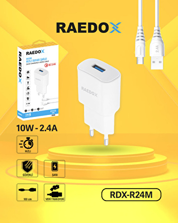 Raedox 10W 2.4A Micro Duvar Şarjı