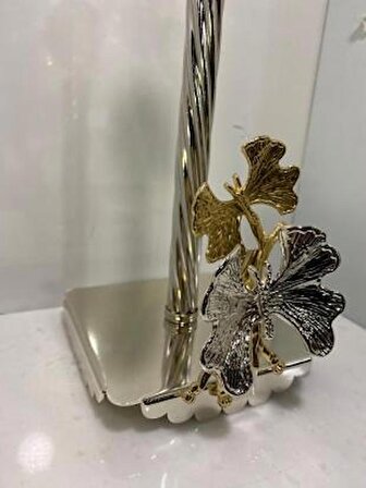 Kelebek Motifli  Kağıt Havluluk (Gümüş)
