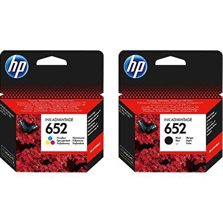 HP 652 SYH. VE RENK. KARTUŞ SETİ (F6V25AE+F6V24A)