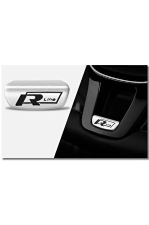 Volkswagen R-line Direksiyon Logosu Siyah Metal R Line