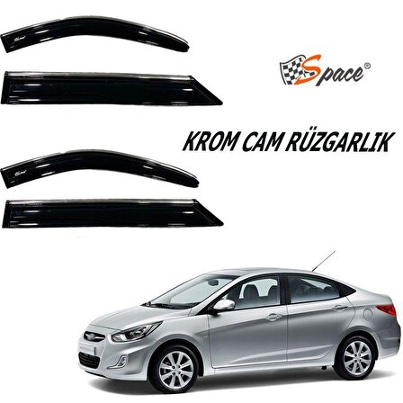 Hyundai Accent Blue Krom cam rüzgarlığı 1.mm  2012- 4 lü / CARU440