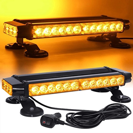 Çakar lamba çift taraflı 30 led sarı-sarı 12-24v / LAPA524