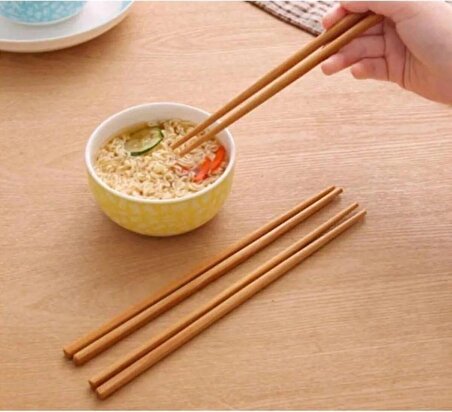 10 Çift - 20 Adet Yıkanabilir Organik Bambu Çin Çubuk Uzakdoğu Çin Yemek Çubuğu Chopstick