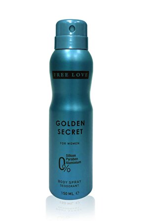 Free Love Golden Antiperspirant Ter Önleyici Leke Yapmayan Kadın Sprey Deodorant 150 ml