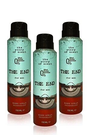 The End Antiperspirant Ter Önleyici Leke Yapmayan Erkek Sprey Deodorant 150 ml x 3