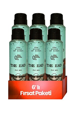 The End Antiperspirant Ter Önleyici Leke Yapmayan Erkek Sprey Deodorant 150 ml x 6