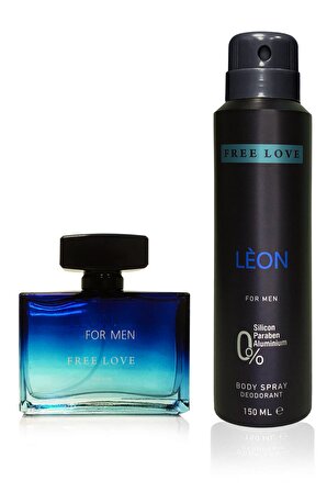 Free Love Leon EDP Erkek Parfüm 100 ml ve Deodorant 150 ml 