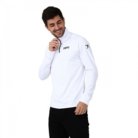 Raru Erkek Yarım Fermuarlı Sweatshirt URSUS BEYAZ