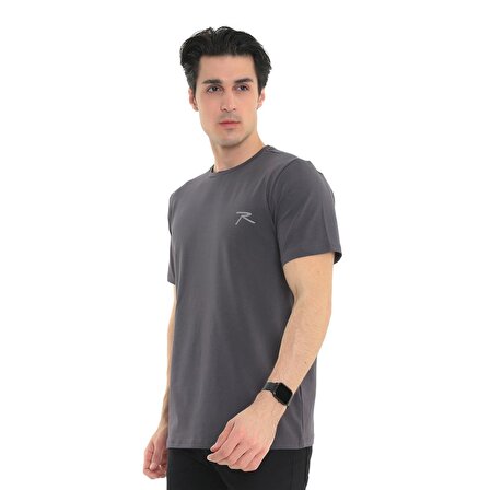 Raru Erkek %100 Pamuk T-Shirt GRAVIS ANTRASİT