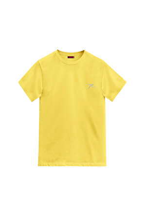 Raru Erkek %100 Pamuklu T-Shirt 0109 Sarı