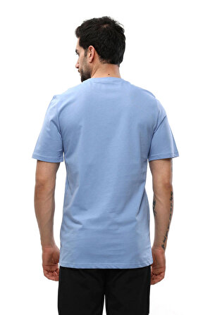 Raru Erkek %100 Pamuklu T-Shirt 0109 Mavi
