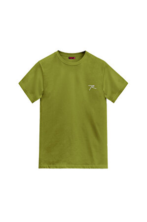 Raru Erkek %100 Pamuklu T-Shirt 0109 Yeşil