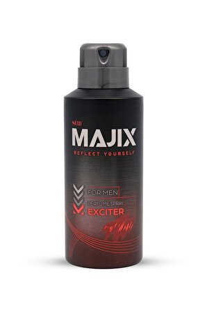 Majix Exciter Pudrasız Leke Yapmayan Erkek Sprey Deodorant 150 ml