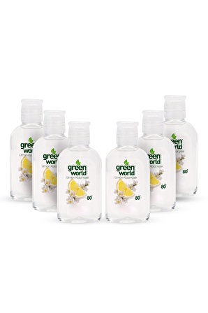 Green World Limon Kolonyası 80 Derece Pet Şişe 50 ml 6 Adet