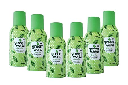 Green World Yeşil Çay 80 Derece Metal Şişe Sprey 150 ml 6 Adet Kolonya