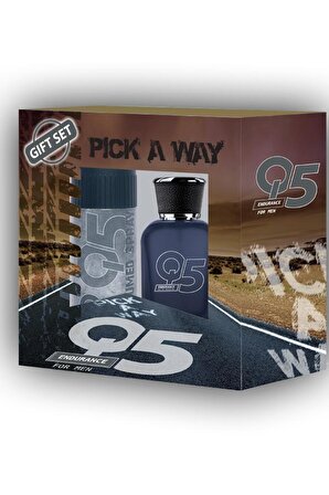 Q5 Erkek Parfüm&Deodorant Set Endurance 100+150 ml (KOFRE)