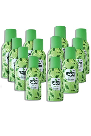 Green World Yeşil Çay 80 Derece Metal Şişe Sprey 150 ml 12 Adet Kolonya