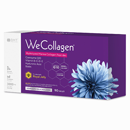 Wecollagen 90 Tablet, Hyaluronic Acid, Biotin, Collagen, Kolajen